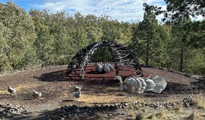 Scrub Turkey Nest Sculptures at Wagun Picnic Area in Deriah Aboriginal Area near Narrabri. Credit: DCCEEW © DCCEEW.