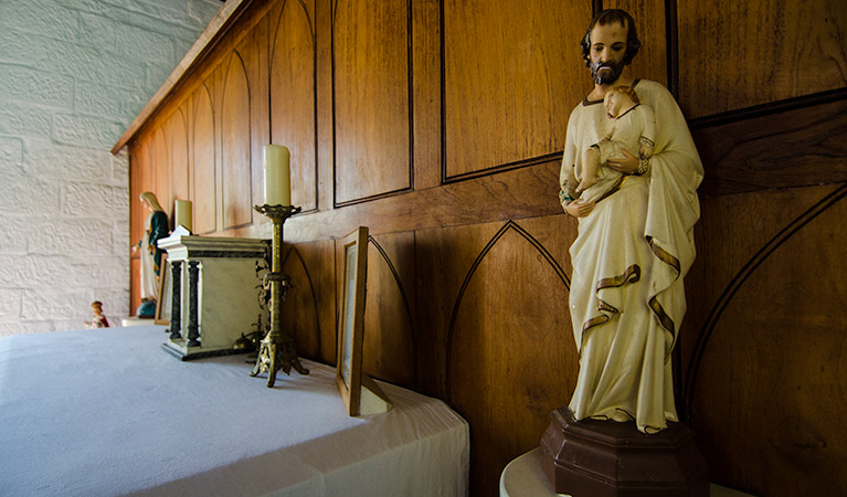 St Bernards Church statue, Hartley Historic Site. Photo: John Spencer