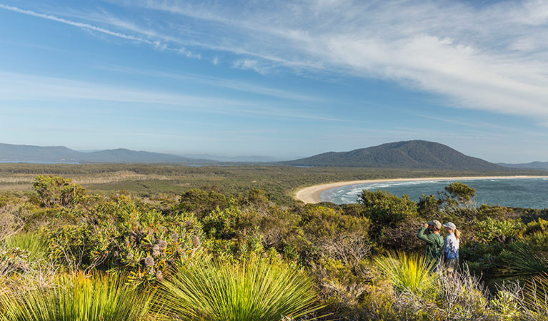 Walking along the coast, Crowdy Bay National Park. Photo: David Finnegan