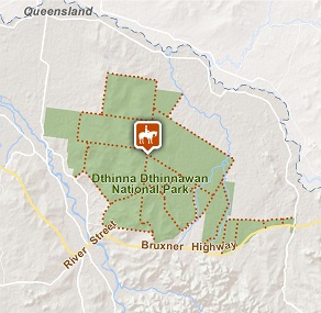Map of horse riding trails in Dthinna Dthinnawan National Park