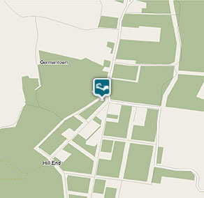 Map of Sydney Hotel Cottage in Hill End Historic Site.