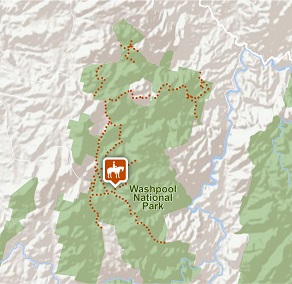 Map of Washpool horse riding trails